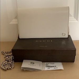 Gucci crossbody wallet on chain Mystic White